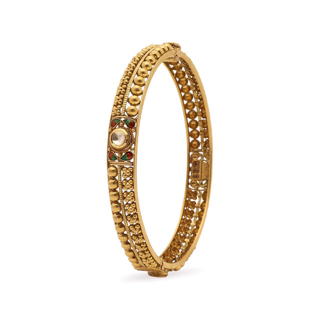Vibrant Unity Gold Kundan Bangle 2
