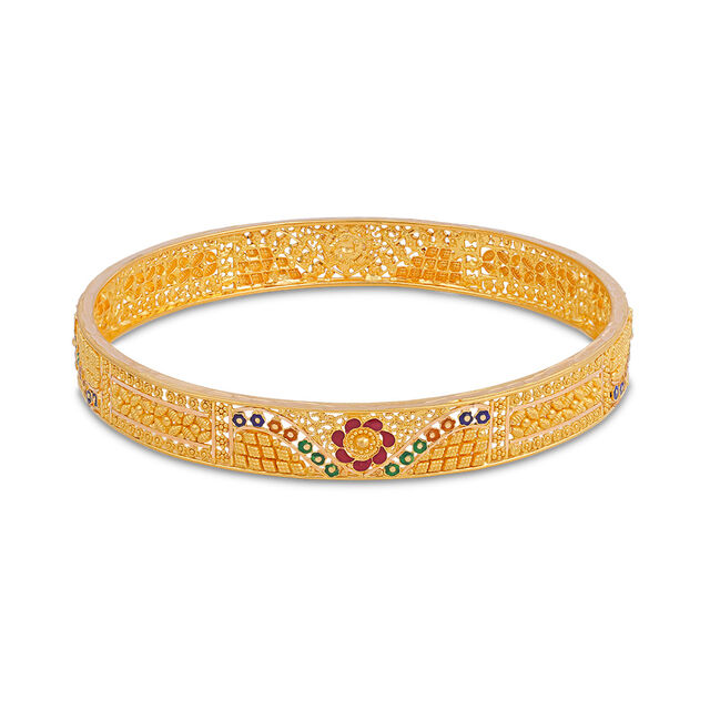 Rajwadi Splendor Gold Bangles with Traditional Detailing