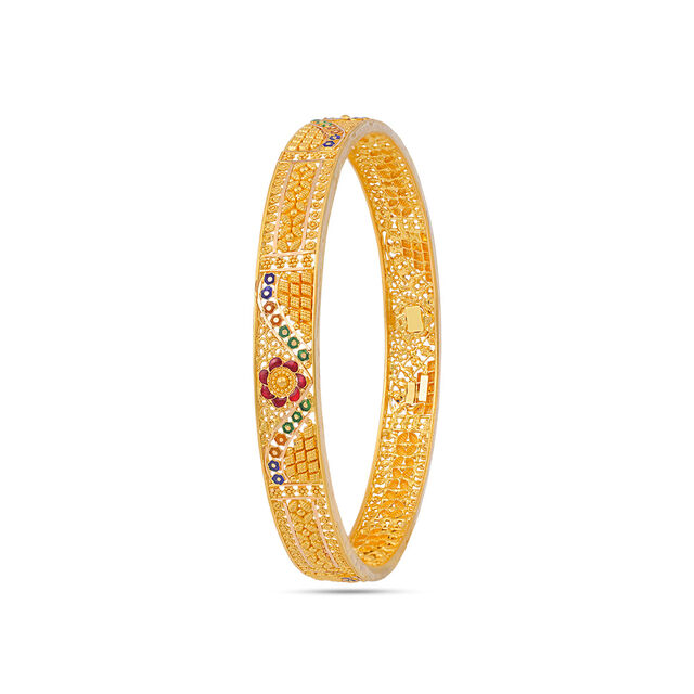 Rajwadi Splendor Gold Bangles with Traditional Detailing