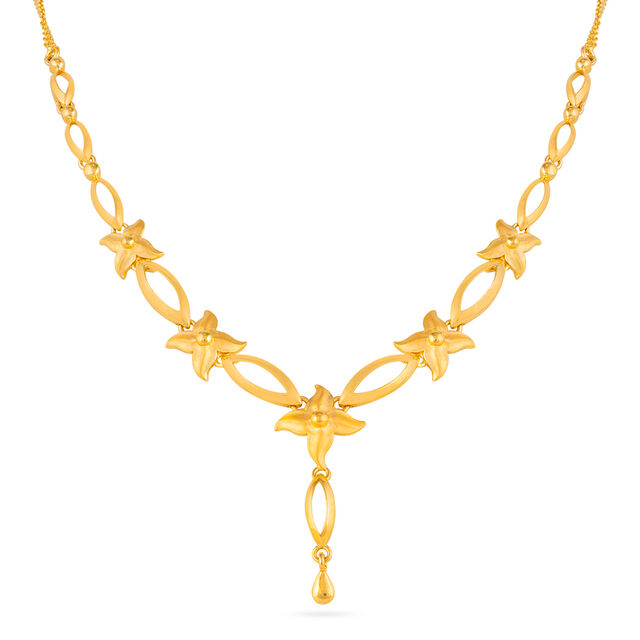 Gold Floral Necklace Set 