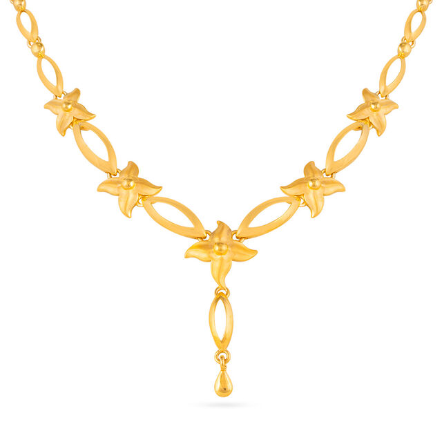 Gold Floral Necklace Set 3
