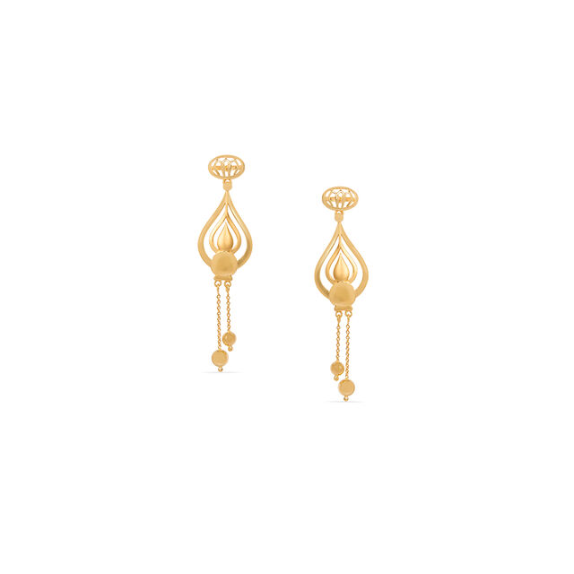Tanishq 22KT Gold Drop Earring for Women 
