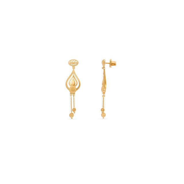 Tanishq 22KT Gold Drop Earring for Women 3