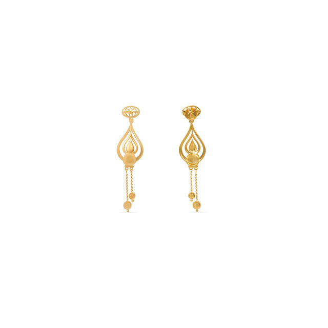 Tanishq 22KT Gold Drop Earring for Women 4