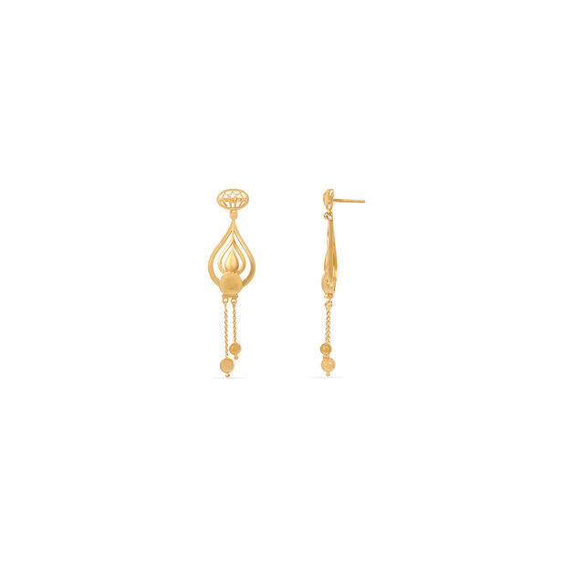 Tanishq 22KT Gold Drop Earring for Women 5