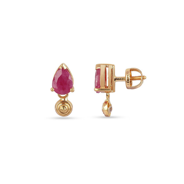 Crimson Charmer Gold Drop Earrings 2