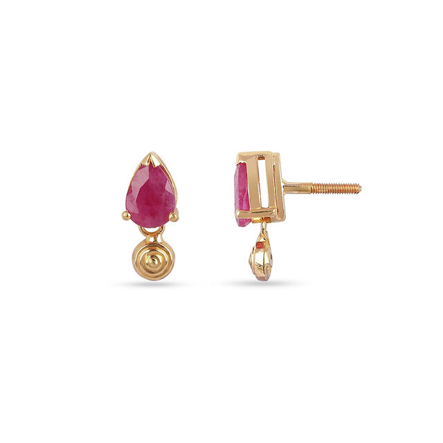 Crimson Charmer Gold Drop Earrings 3