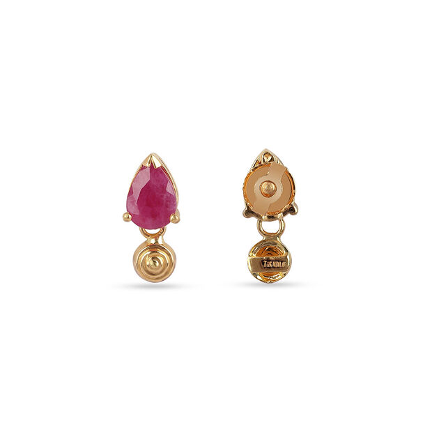 Crimson Charmer Gold Drop Earrings 4