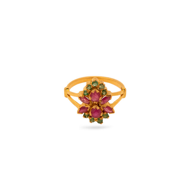 Verdant Floral Embrace Ring,,hi-res 