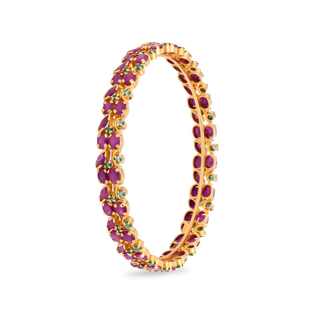 Intricate Ruby and Gold Bangle,,hi-res 2