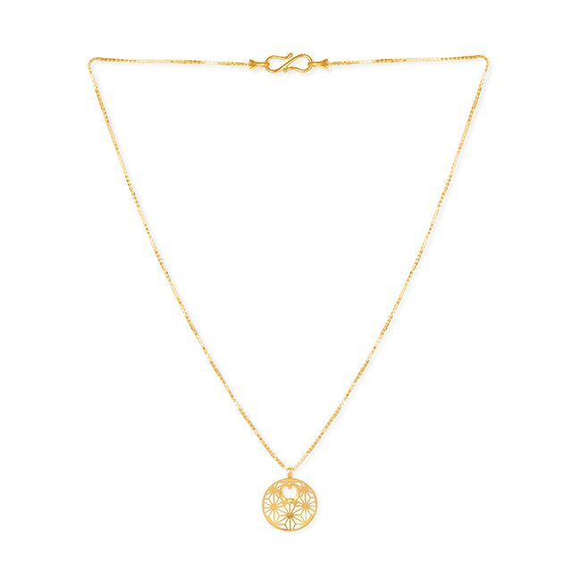 Tanishq 22KT Gold Chain with Pendant for Women 