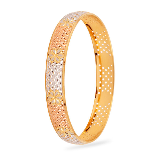 Floral Lace Gold Bangle 