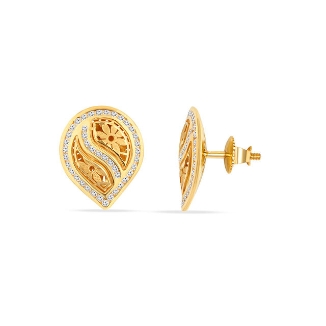 Tanishq 22KT CZ Pendant With Earring for Women 6
