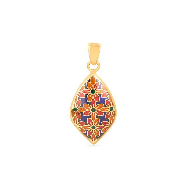 Tanishq 22 Karat Gold Pendant and Earrings Set for Women 3
