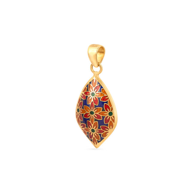 Tanishq 22 Karat Gold Pendant and Earrings Set for Women 4
