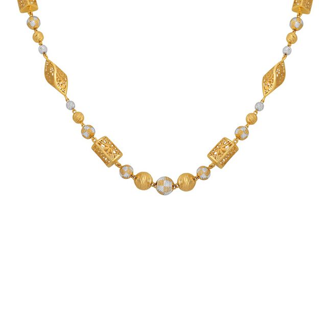Elegant Beaded Gold Necklace 