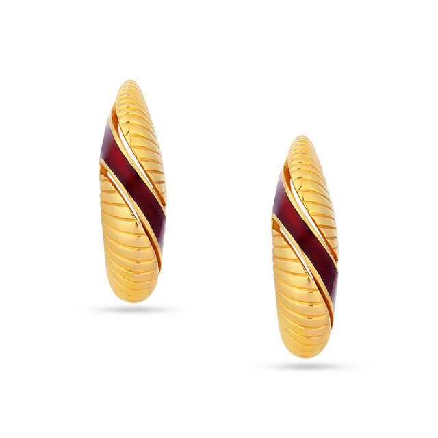 Crescent Moon Enamel Earrings 