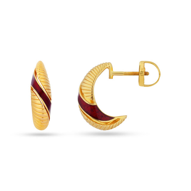 Crescent Moon Enamel Earrings 2