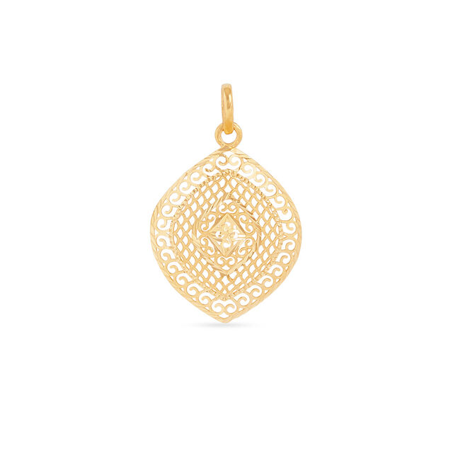 Tanishq 22KT Gold Pendant and Earrings Set for Women 2