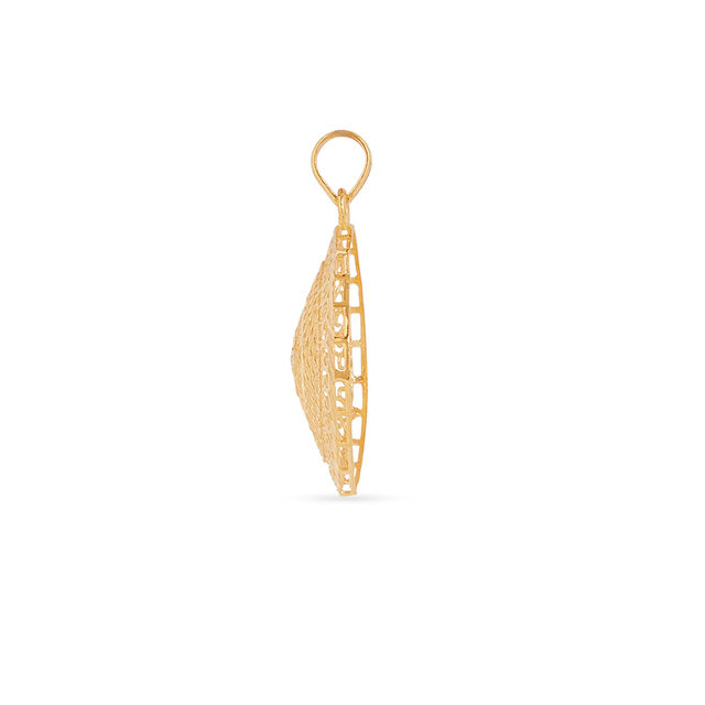 Tanishq 22KT Gold Pendant and Earrings Set for Women 3