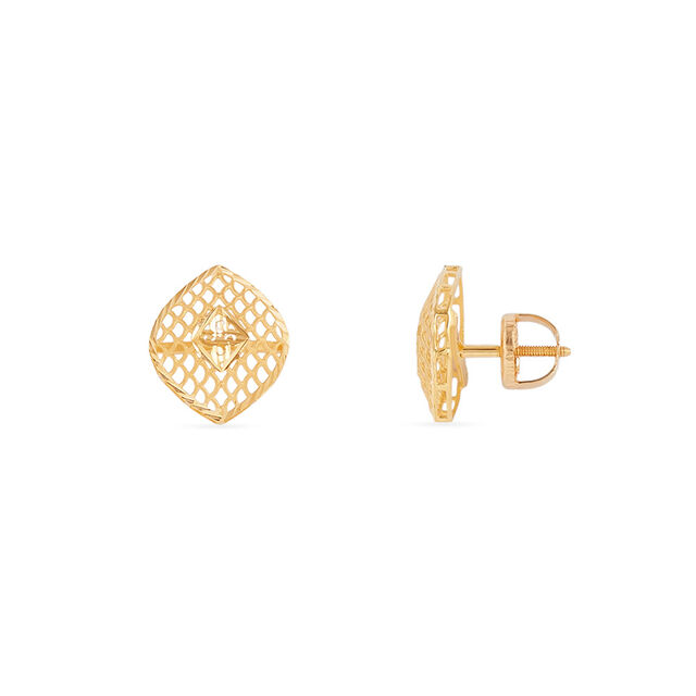 Tanishq 22KT Gold Pendant and Earrings Set for Women 5