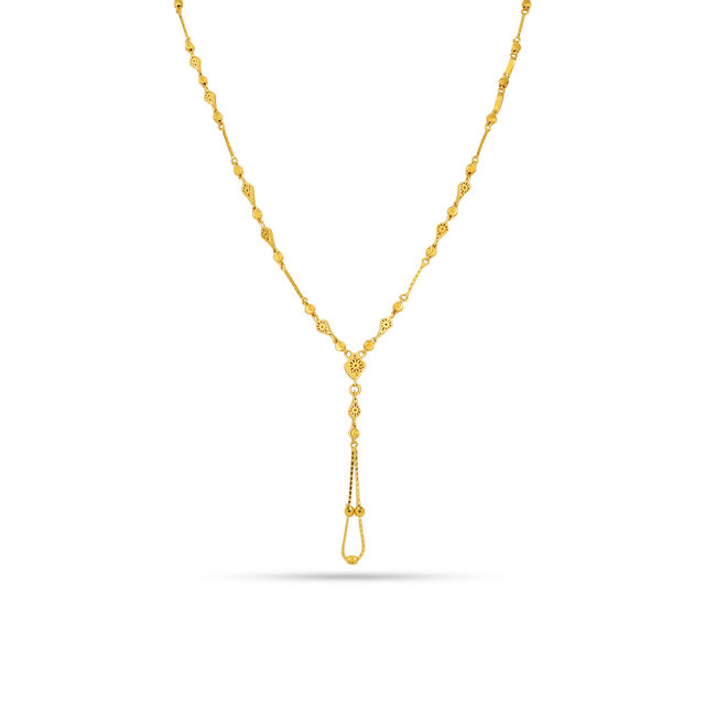 Delicate Intrigue Gold Y-Necklace 
