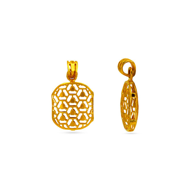 Tanishq 22KT Gold Pendant With Earring for Women 5