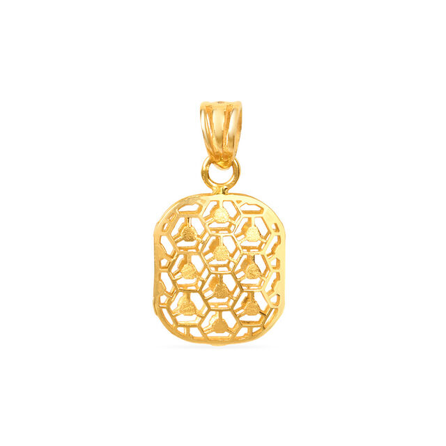 Tanishq 22KT Gold Pendant With Earring for Women 3