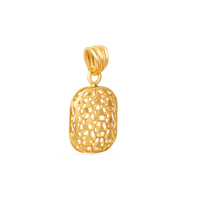 Tanishq 22KT Gold Pendant With Earring for Women 4