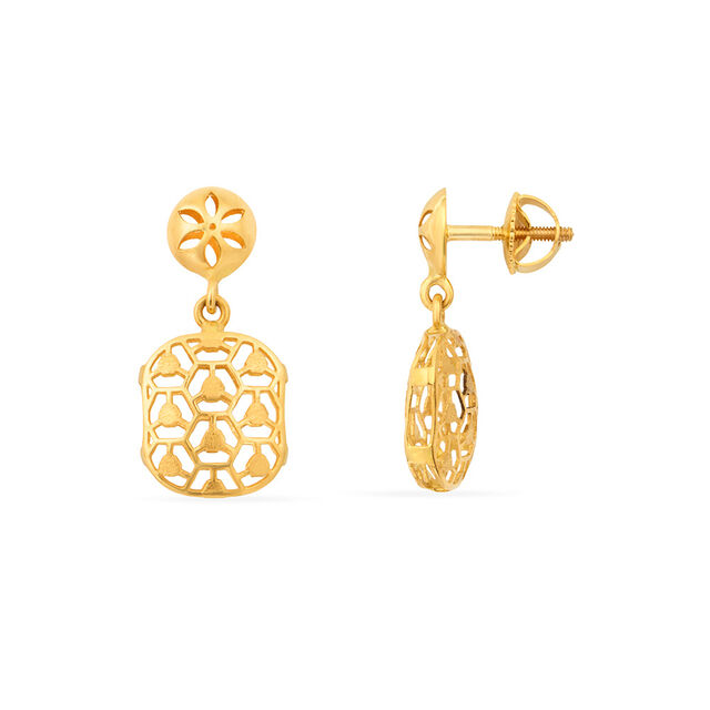 Tanishq 22KT Gold Pendant With Earring for Women 6