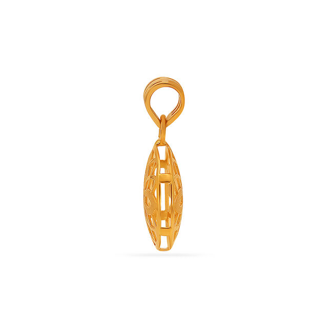 Tanishq 22 Karat Gold Pendant and Earrings Set for Women 3