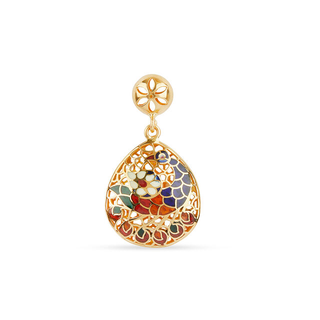 Tanishq 22KT Gold Pendant and Earrings Set for Women 3