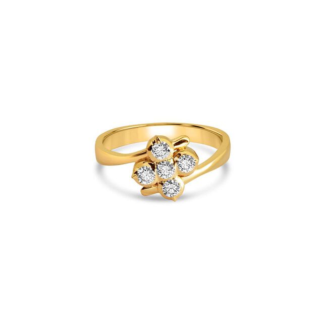 Floral Gemstone Gold Ring 2