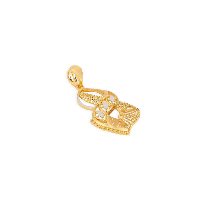 Tanishq 22KT Gold Pendant and Earrings Set for Women 5