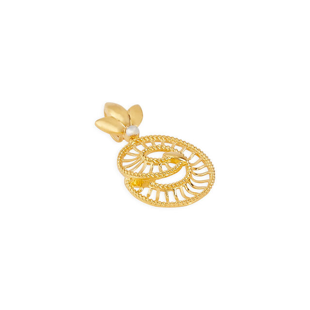 Tanishq 22KT Gold Pendant and Earrings Set for Women 5