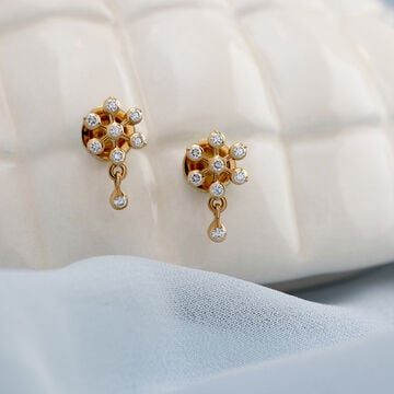 Floral Diamond Stud Earrings