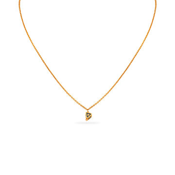 Chic Gold Triangular Pendant & Chain
