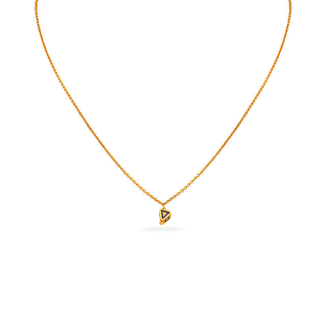 Chic Gold Triangular Pendant & Chain