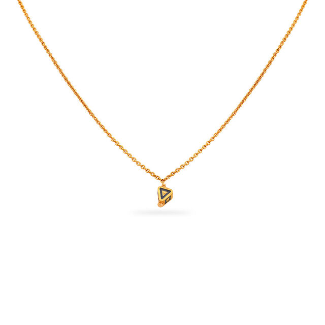 Chic Gold Triangular Pendant & Chain