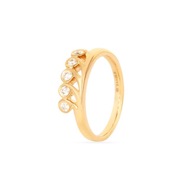 Tanishq 22KT Diamond Finger Ring for Women 3