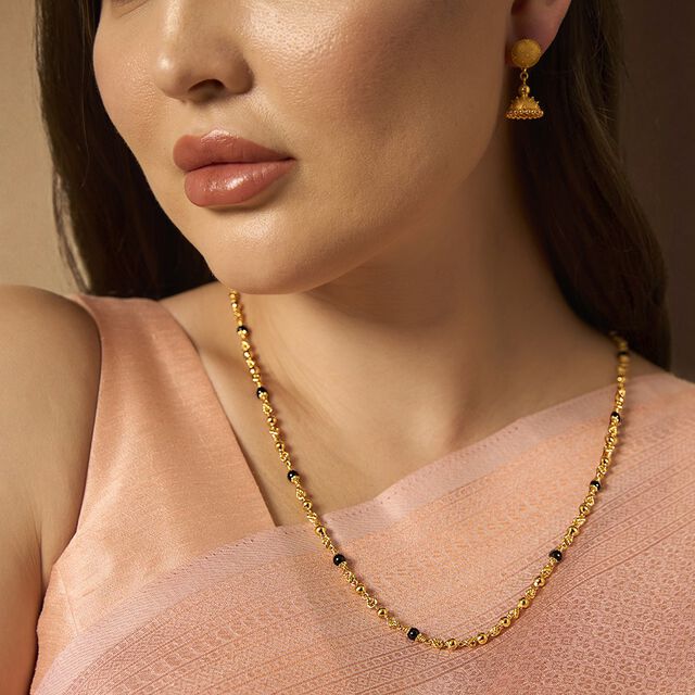 Tanishq 22KT Synthetic Stones Chain for Women 2