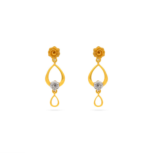 Floral Dangle Teardrop Earrings 