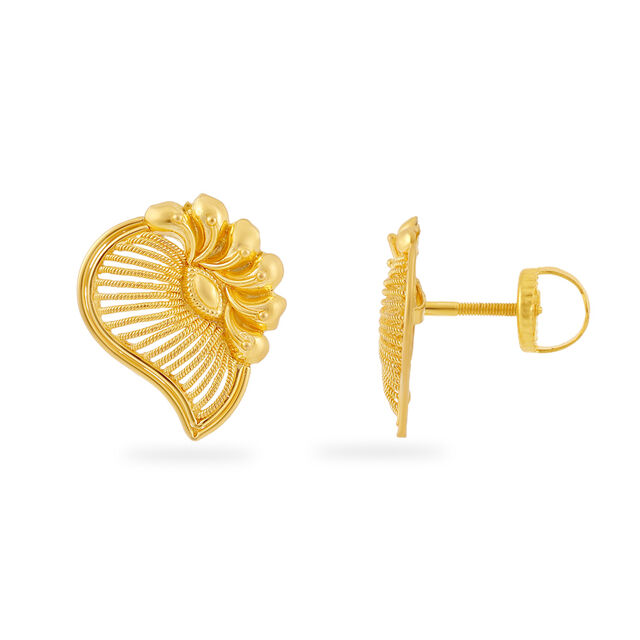 Vintage Gold Fan Earrings 2