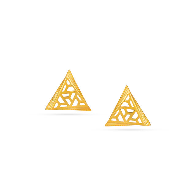 Modern Triangle Cutwork Earrings 