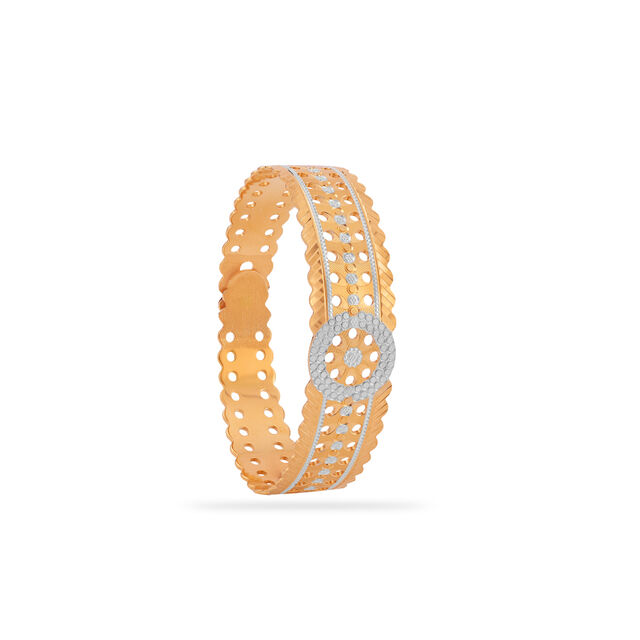 Gold Bangle with Intricate Design