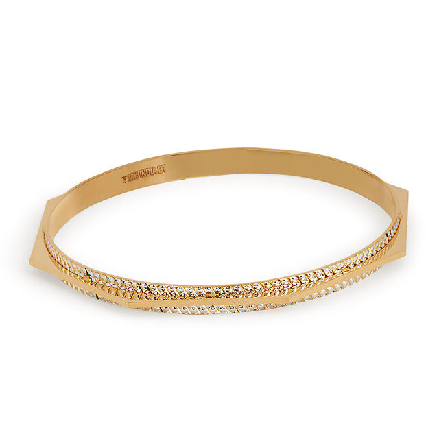 Sleek Contour Gold Bangle 