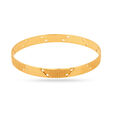 22 Karat Yellow Gold Bangles: Modern Openwork Design with Crosshatch Detail 3