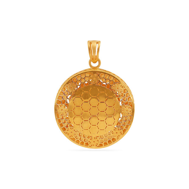 Tanishq 22KT  Gold Pendant and Earrings Set  for Women 