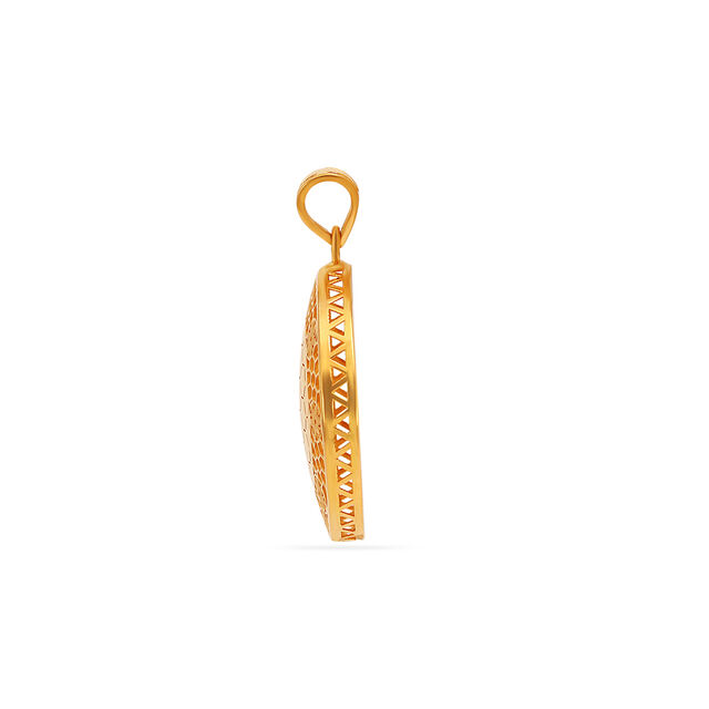 Tanishq 22KT  Gold Pendant and Earrings Set  for Women 2