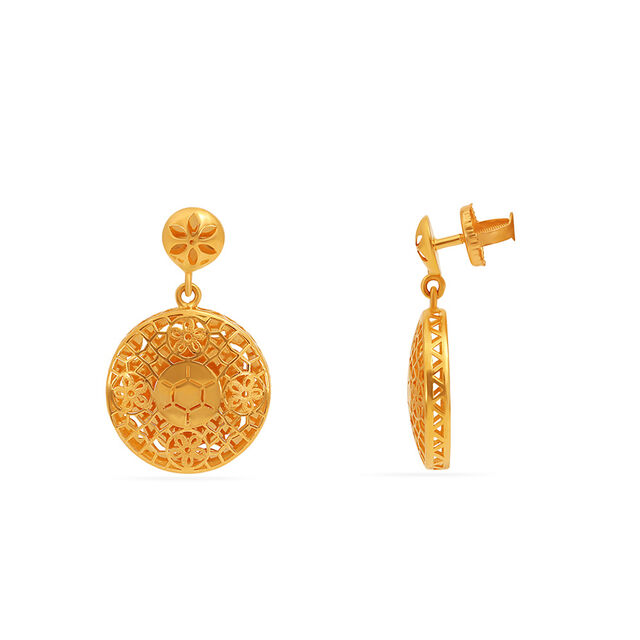 Tanishq 22KT  Gold Pendant and Earrings Set  for Women 4
